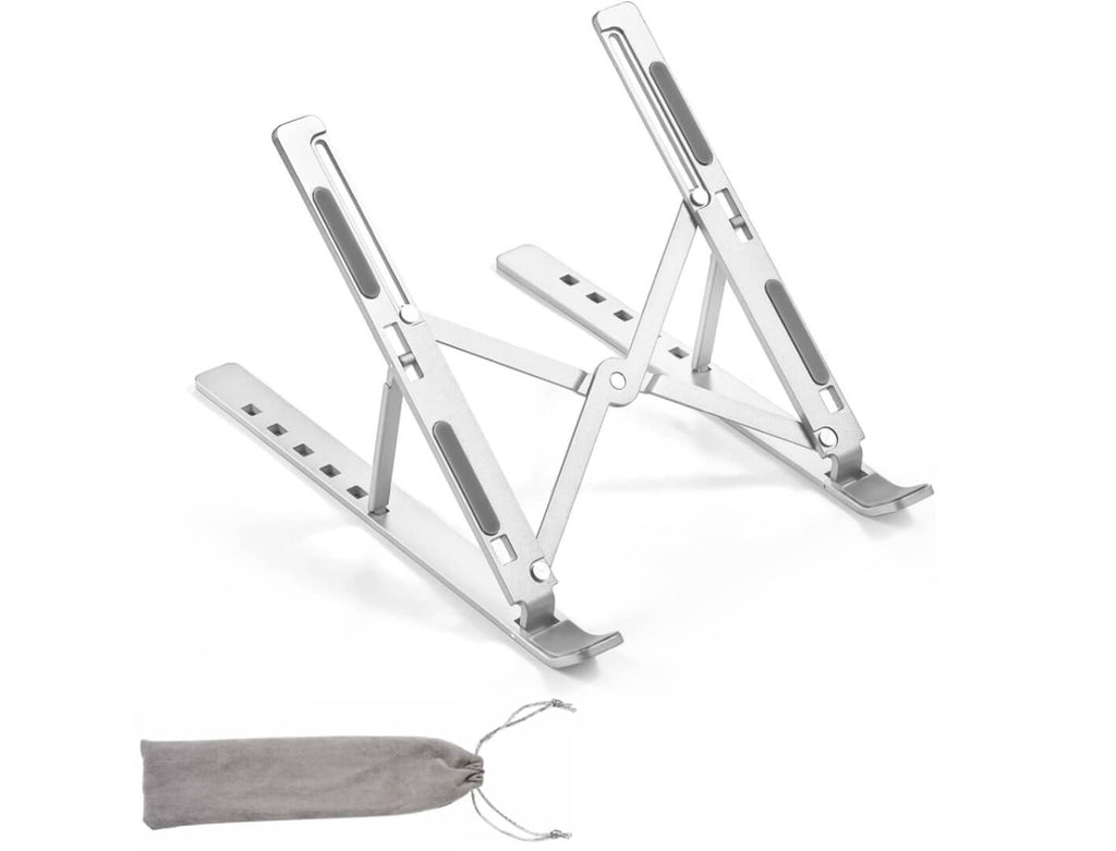 Adjustable Folding Aluminum Heat Dissipation Laptop Stand/Holder &#8211; Silver