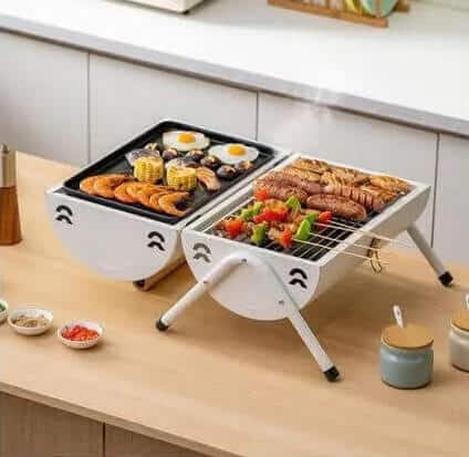 Portable Charcoal Grill Heat Source Double Sided Barbecue